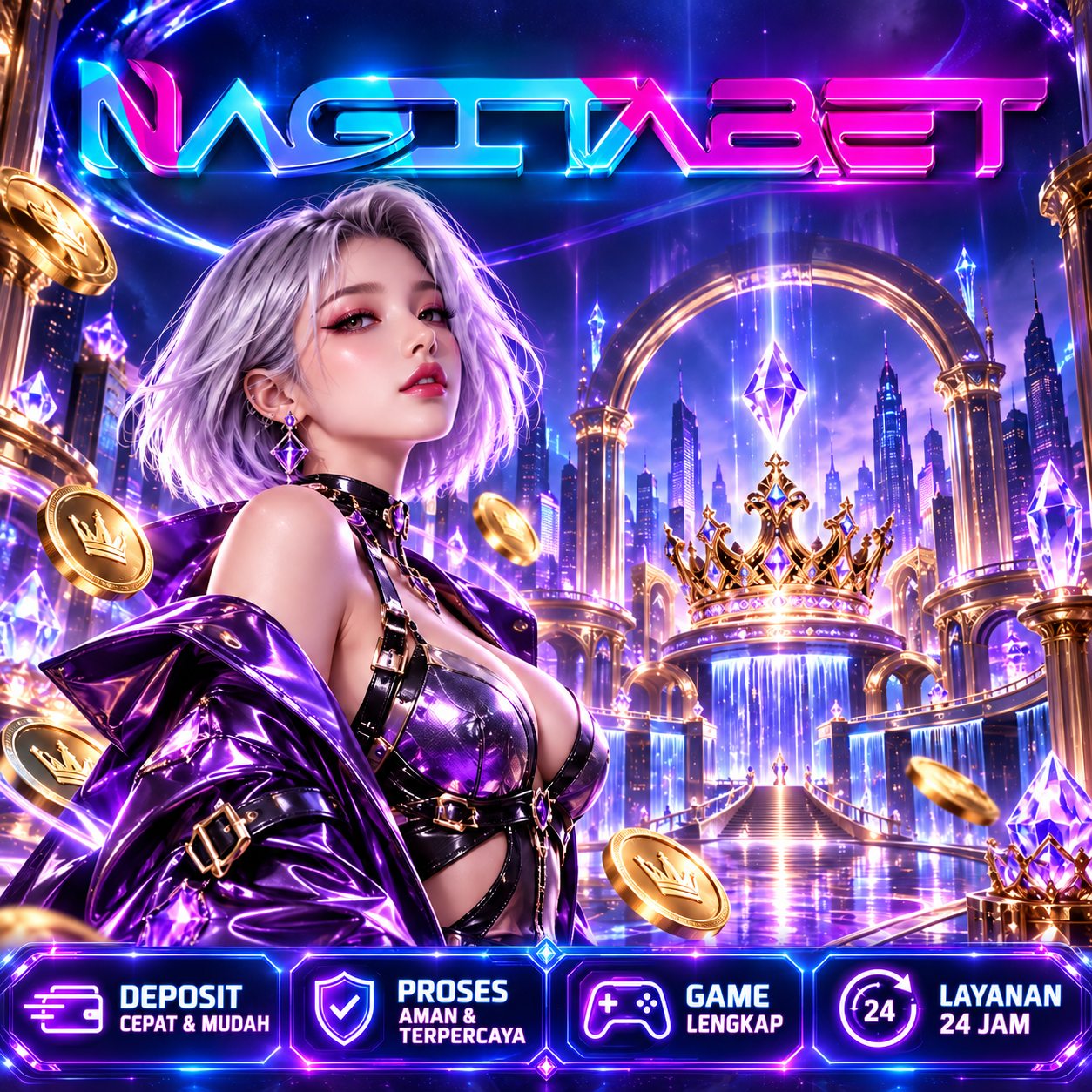 Banner NAGITABET SEGAR, ilustrasi hiburan game digital